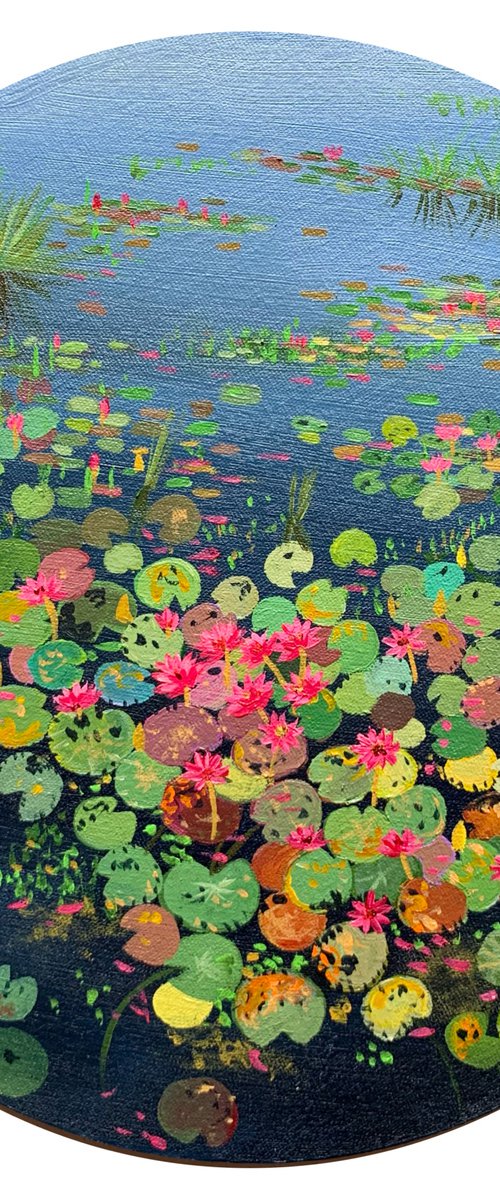Serenity ! Cluster of water lilies by Amita Dand