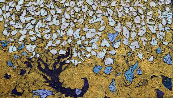 Gold Lanscape with Magnolia
