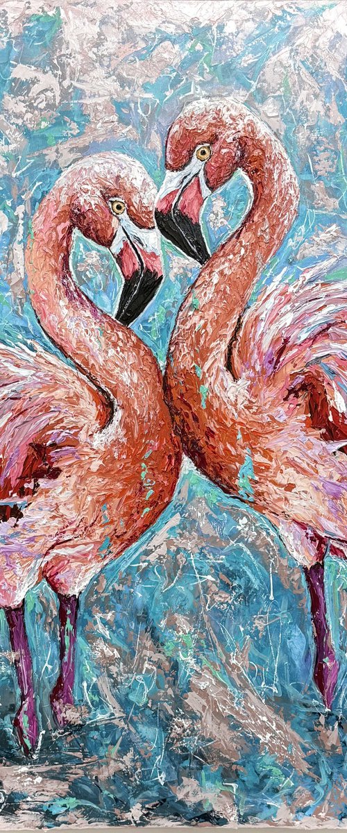 Two In Love ( Flamingos) by Elena Adele Dmitrenko