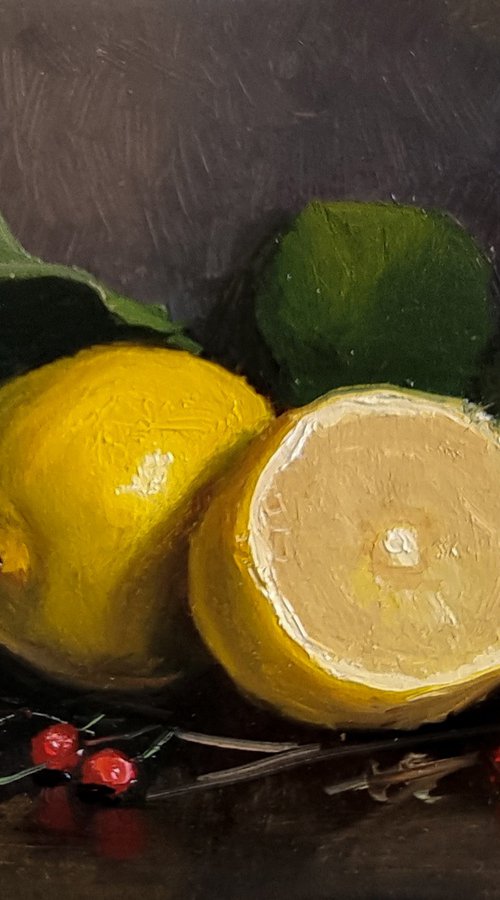 Lemons and Red Berries by Pascal Giroud
