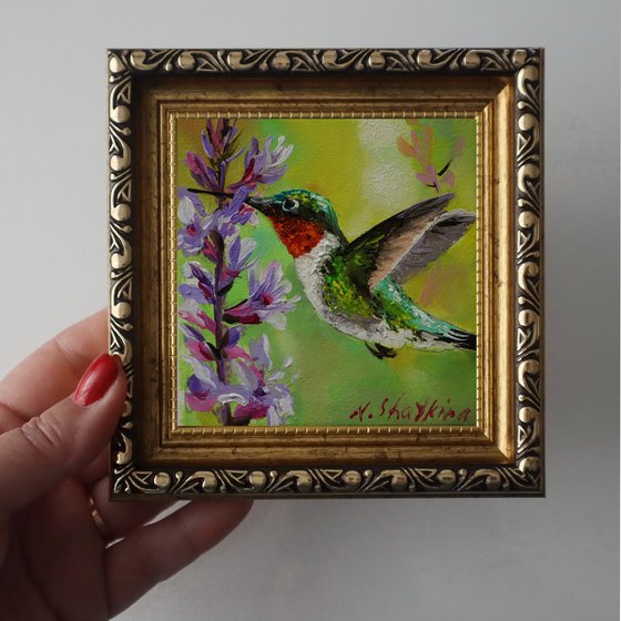 Hummingbird with Flowers. Set 2