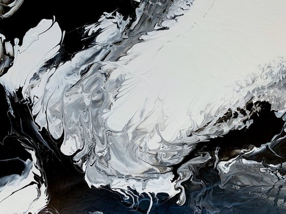 COMMISSIONED ARTWORK FOR KAREN VALERIE - BLACK ON WHITE #2 - LARGE ABSTRACT ART– EXPRESSIONS OF ENERGY AND LIGHT. READY TO HANG!