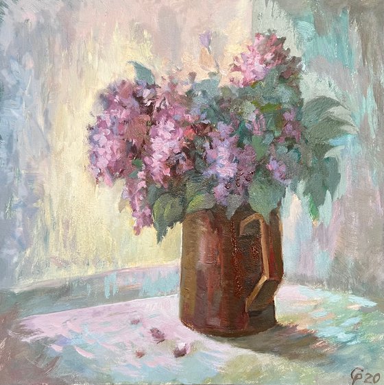 Still life Spring Lilac Ukrainian original artwork