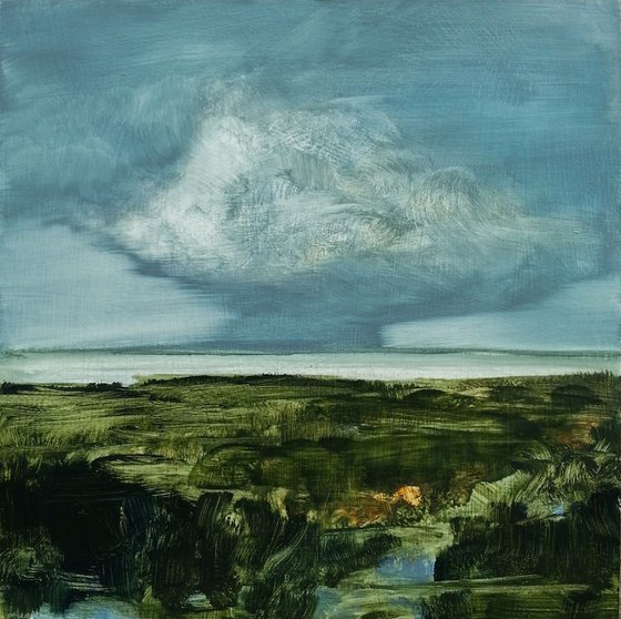 Clouds - landscape #6 - oil on MDF panel