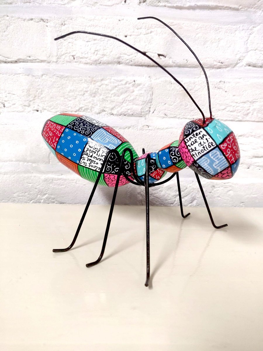 Naive Animal Sculpture By Vio Valova, 8 X 7", Ant, Original Artwork