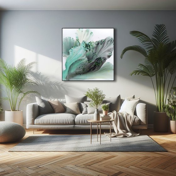 Nature 476 — Abstract Turquoise Surge