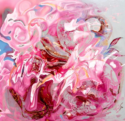 floral pink abstract by Bruno Paolo Benedetti
