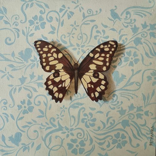 Butterfly on Ivory I by Priyanka Singh