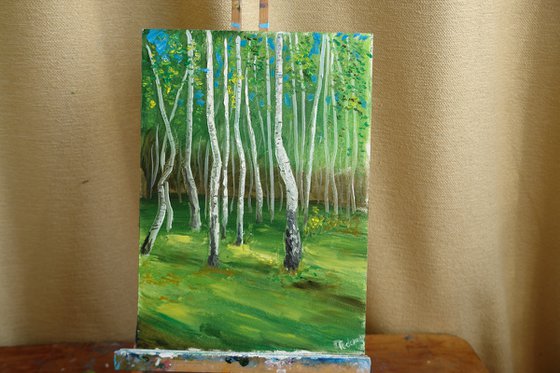 Birch Grove, Plein Air painting