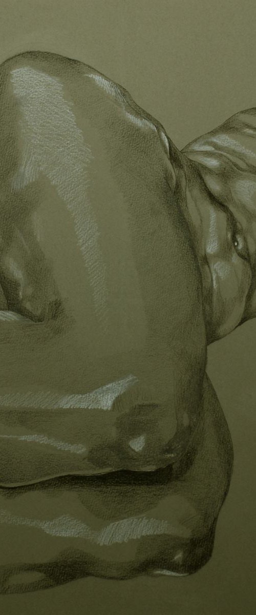 Fleshy Resting, charcoal study by Jo Beer