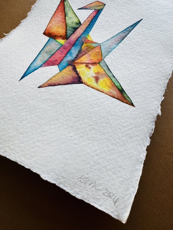 Watercolour Paper Crane