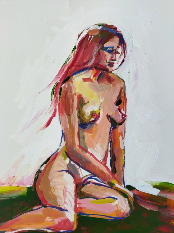 Reflections. Nude woman