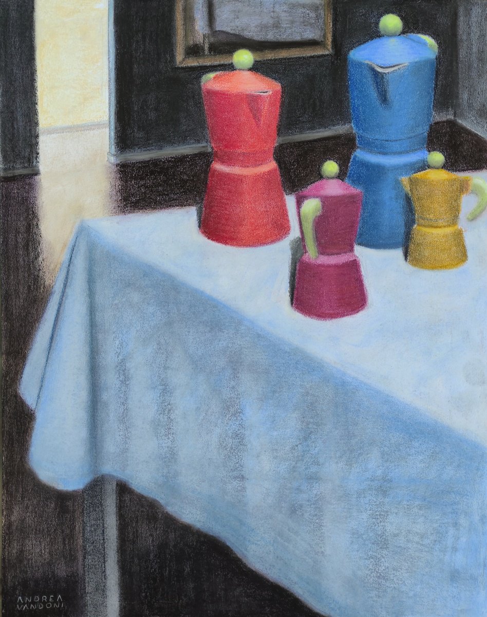 Impressionistic Pastel Drawing , Famiglia By Andrea Vandoni, 21 X 27, Artwork For Sale On Artfinder