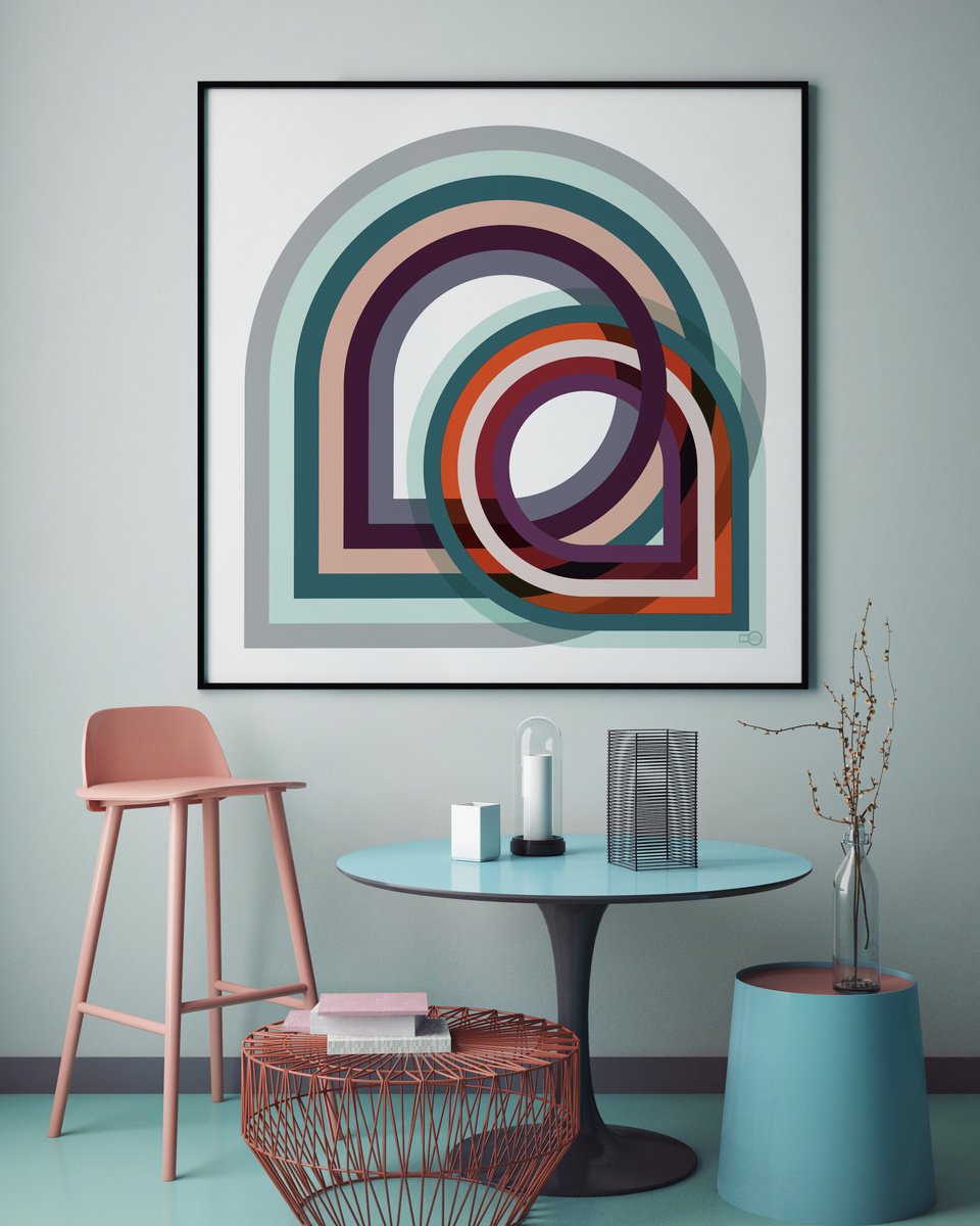 Geometric Abstract Giclee Print By Leigh Bagley, 39 X 39", Brunnian No:1, Original Artwork