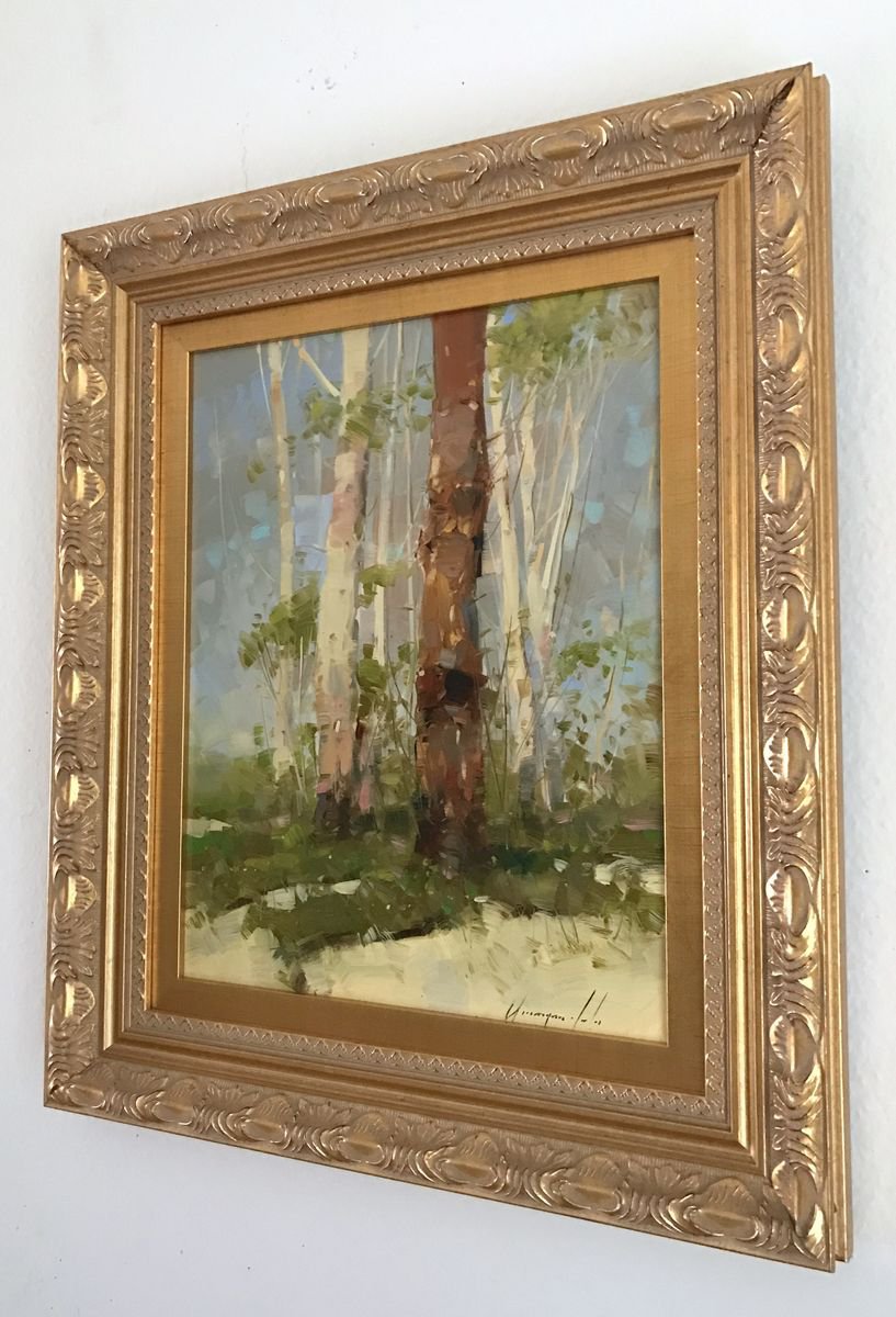 Birches Trees Oil painting Signed One of a Kind