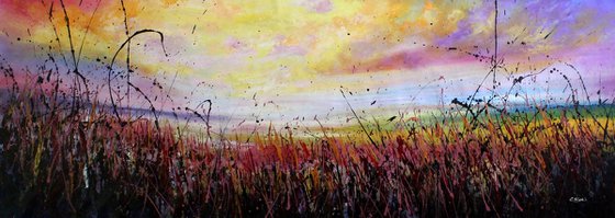 Split Off Moments  - Super sized original floral landscape