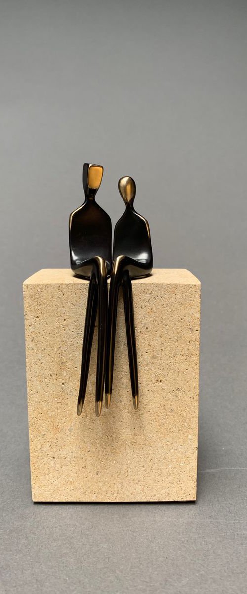 "The Two of Us" with stone base unmounted by Yenny Cocq