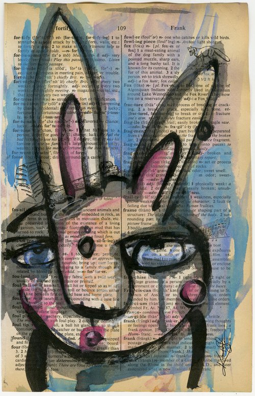 Funky Face 2020-21 - Mixed Media Painting by Kathy Morton Stanion by Kathy Morton Stanion