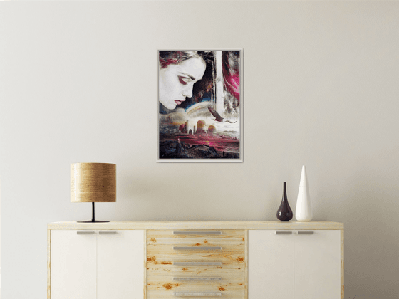THE SENSE OF FREEDOM | Digital Painting printed on Alu-Dibond with white wood frame | Unique Artwork | 2019 | Simone Morana Cyla | 53 x 70 cm | Art Gallery Quality |