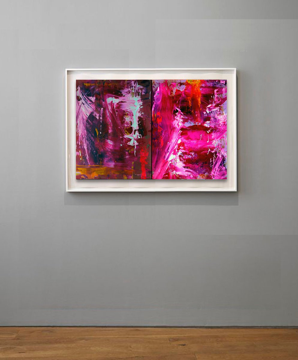 Abstract Acrylic Painting By Mir-Jan, 24 X 16", Abstract 77, Original Artwork