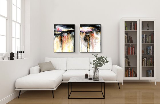 Ancient Ballad - diptych - 2 paintings