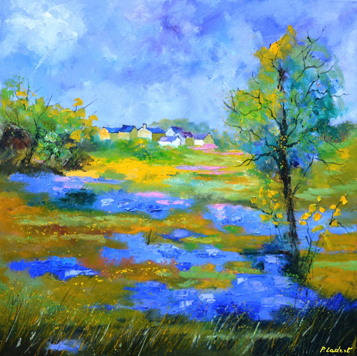 Blue Cornflowers - 8823 By Pol Henry Ledent, 31 X 31, Artwork For Sale On Artfinder