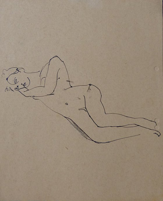The reclining nude, life sketch, 23x27 cm