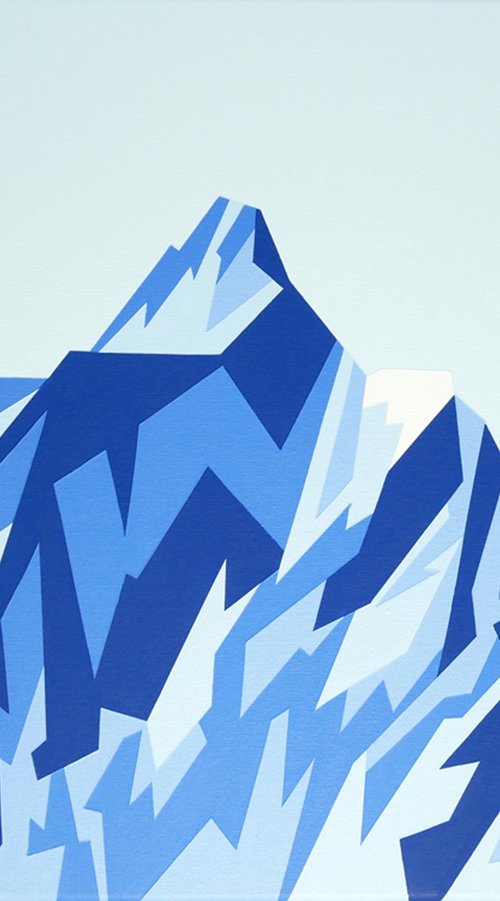 Dent d'Hèrens mountain painting, Original acrylic on canvas by Zoe  Hattersley
