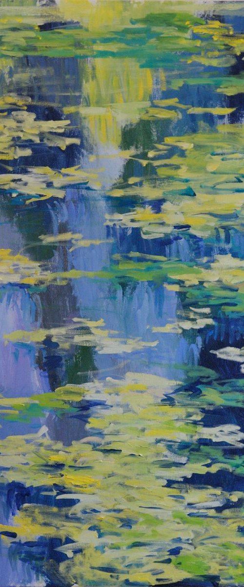 water lilies pond. Shadows 80x100 cm abstract by Nataliia Nosyk