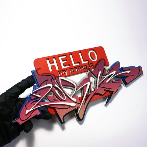 “HELLO MY NAME IS” | Original piece by ZuriK