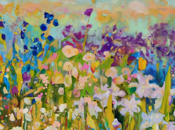 Lilac Fields - Large painting