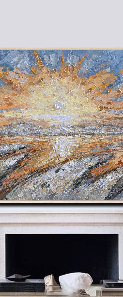 Radiant Gold Sunset by Lana Guise