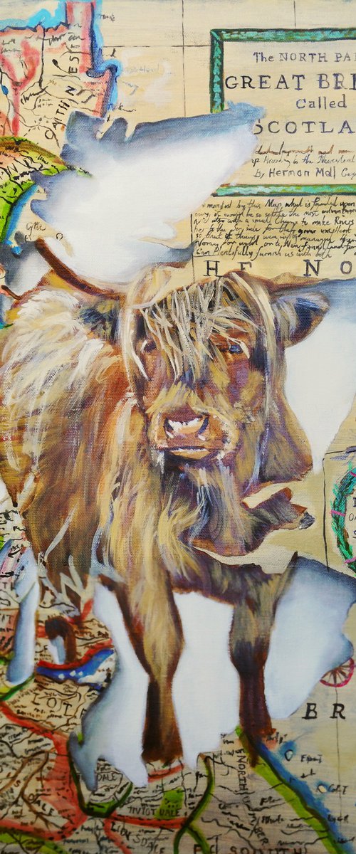 Highland cow, Spirit of Scotland painting by Gordon Bruce