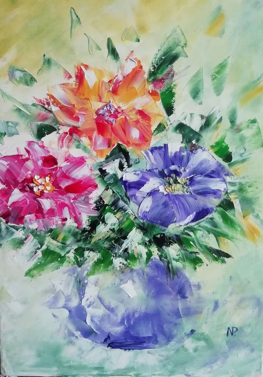 New Day Original Flower Oil Painting Gift Idea Artfinder