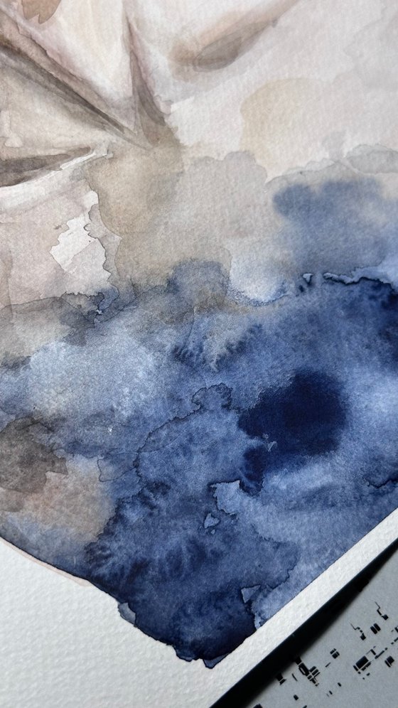 Immersion Blue Sheet Music Abstract Portrait