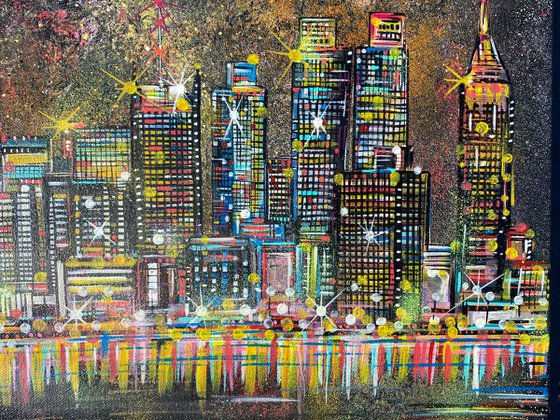 NYC skyline - painting on canvas