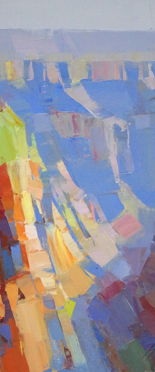 Grand Canyon, Landscape oil painting, palette knife, One of a kind, Signed, Handmade artwork by Vahe Yeremyan
