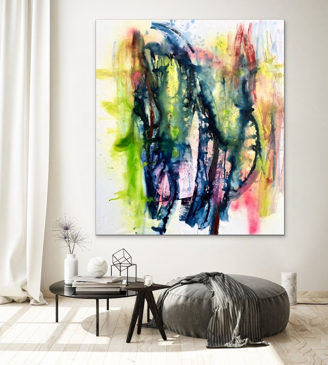 Straight On I Unstretched Canvas I Colored Ab Artfinder