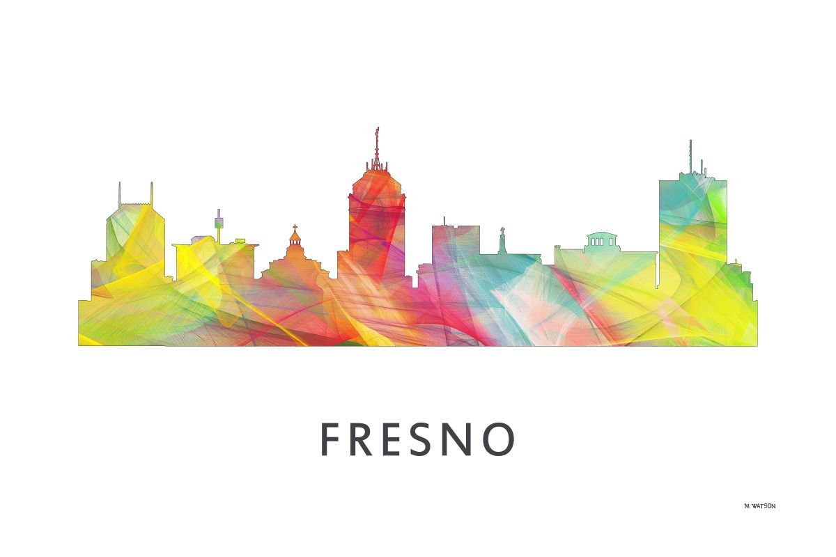 Fresno California Skyline WB1 by Marlene Watson