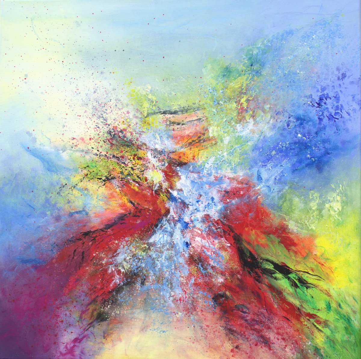 Abstract Blue Rhapsody By Ludmilla Ukrow, 24 X 24, Artwork For Sale On Artfinder
