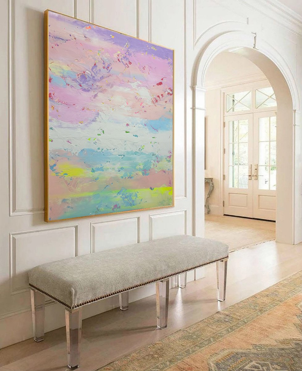 Abstract Acrylic Painting By Alex Senchenko, 39 X 47, Abstract 2550, Original Artwork