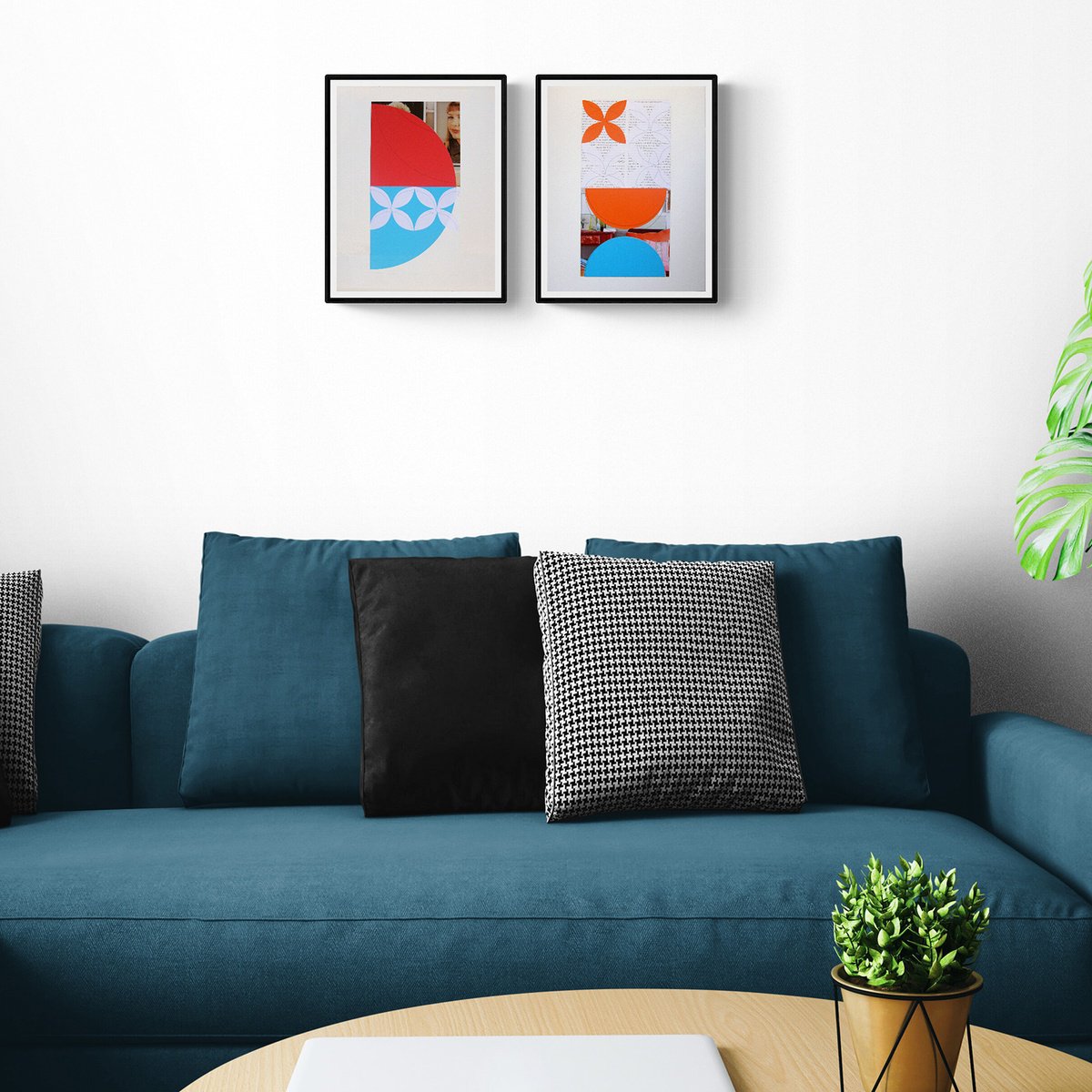 Geometric Abstract Collage By Manel Villalonga, 11 X 14", Geometric 09, Original Artwork