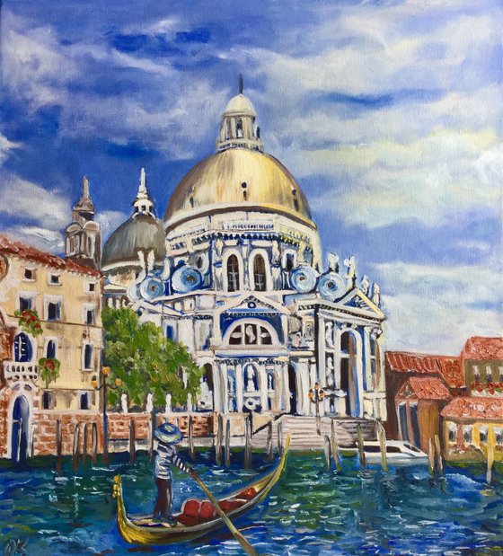 Venice . Crand canal . Santa Maria Della Salute .