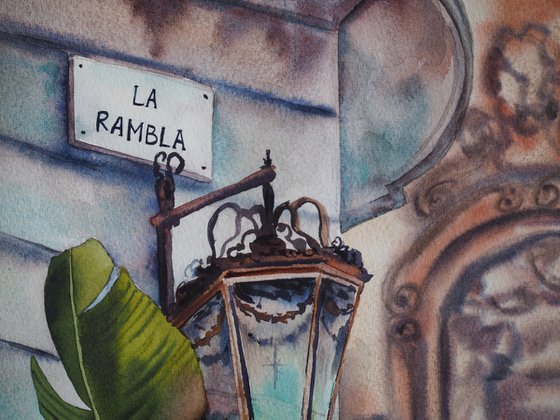 La Rambla - street in Barcelona