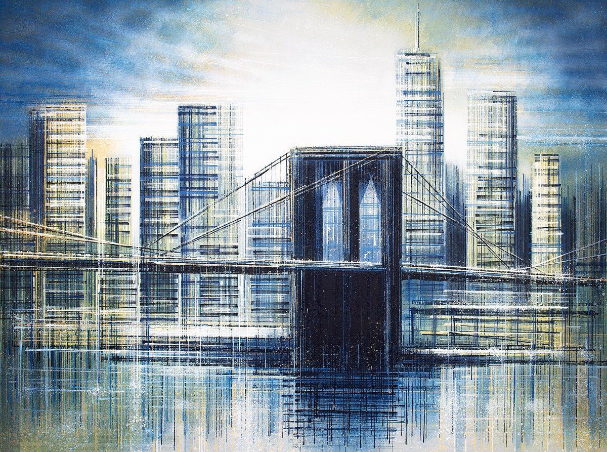 The Brooklyn Bridge At Sunset - Composition 1 by Marc Todd