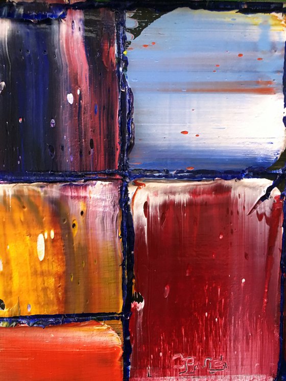 "Sticking Out" - FREE USA SHIPPING - Original PMS Assemblage Sculptural Painting On Wood - 15 x 11 inches