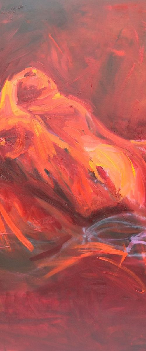 'REBORN',  extra-large, deep edge canvas by Roberta Heslop