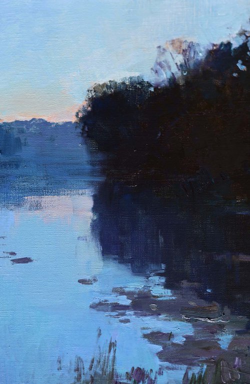 Summer Evening by the River by Aleksandr Kryushyn