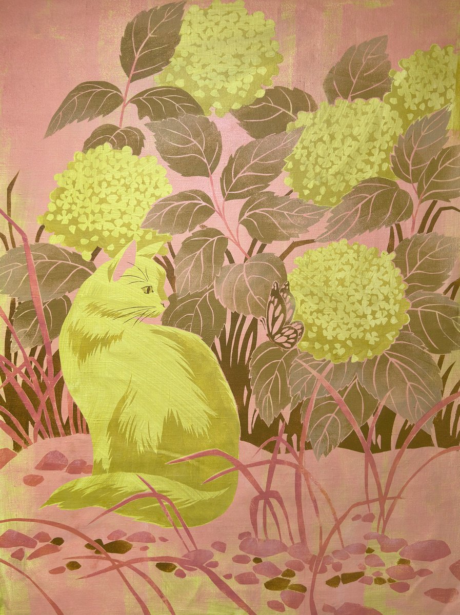  Under The Hydrangea Bush By Ekaterina Prisich, 28 X 39, Artwork For Sale On Artfinder