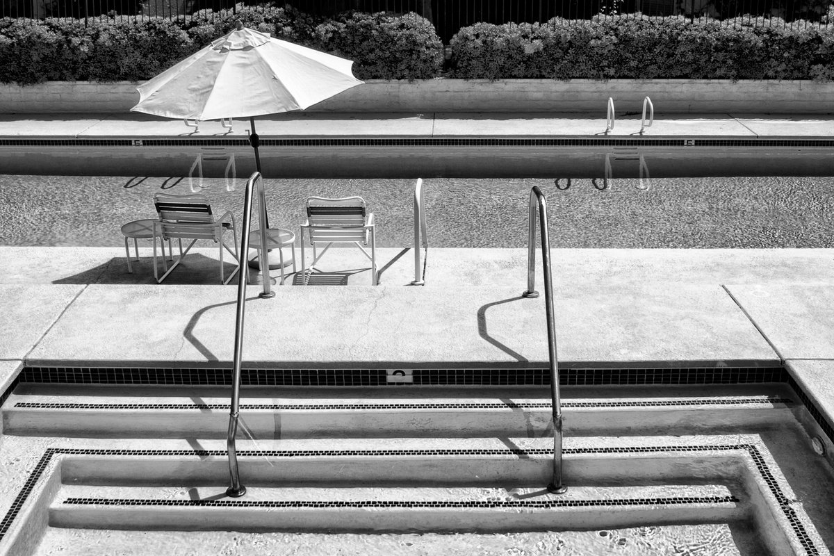 Impressionistic Cityscapes Photograph By William Dey, 26 X 18", Peaceful Oasis Noir, Original Artwork